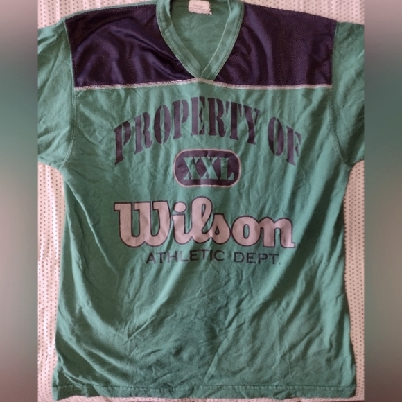 Vintage VTG 90s Wilson Athletics Jersey Varsity Warmup Shirt L/XL - Picture 2 of 5